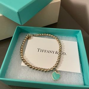 Tiffany & Co small beaded heart tag bracelet